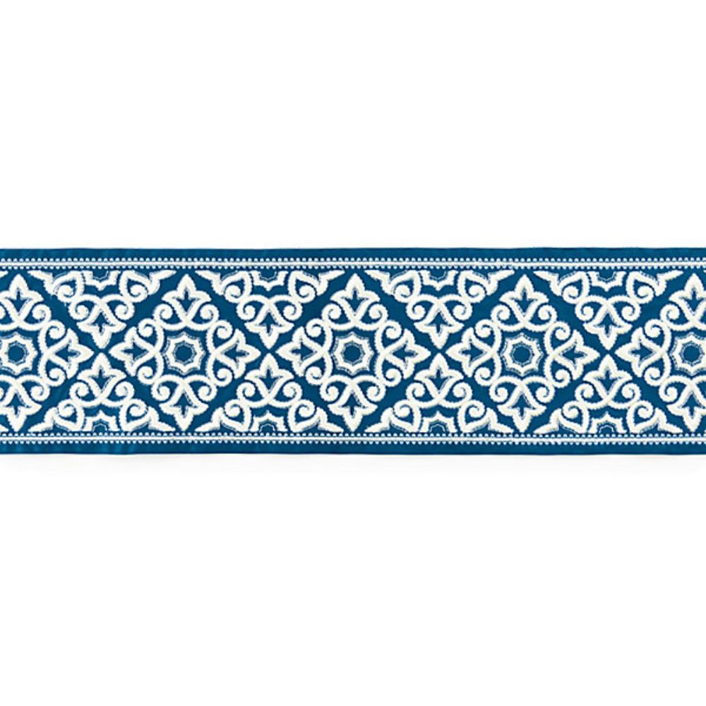 Scalamandre SC 0005T3320 Chinois Chic Ornamental Embroidered Tape Trimming in Porcelain