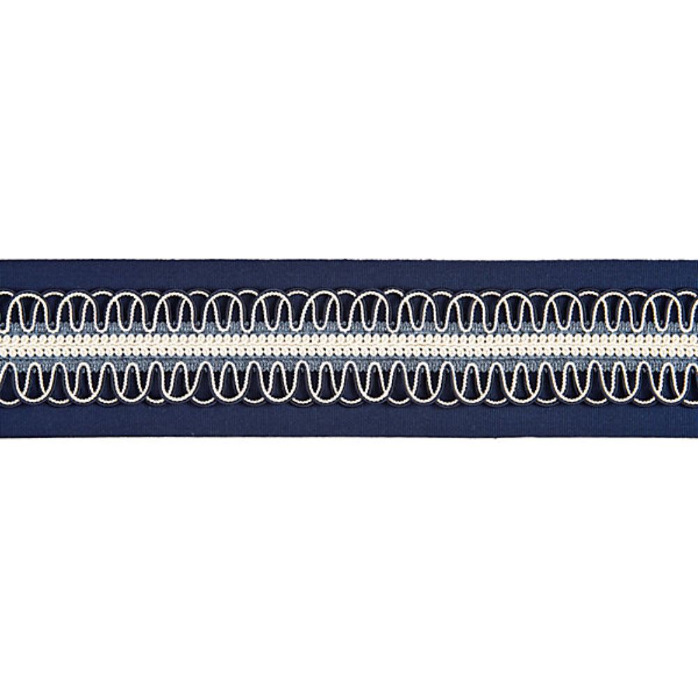 Scalamandre SC 0005V1242 Botanica Colette Braided Tape Trimming in Navy
