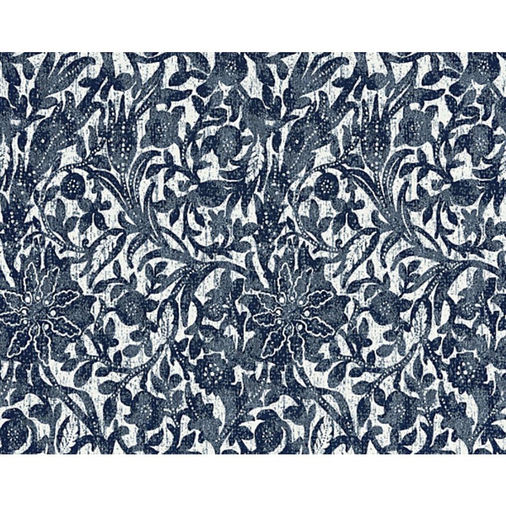 Scalamandre SC 000627195 Isola Bali Floral Fabric in Ultramarine