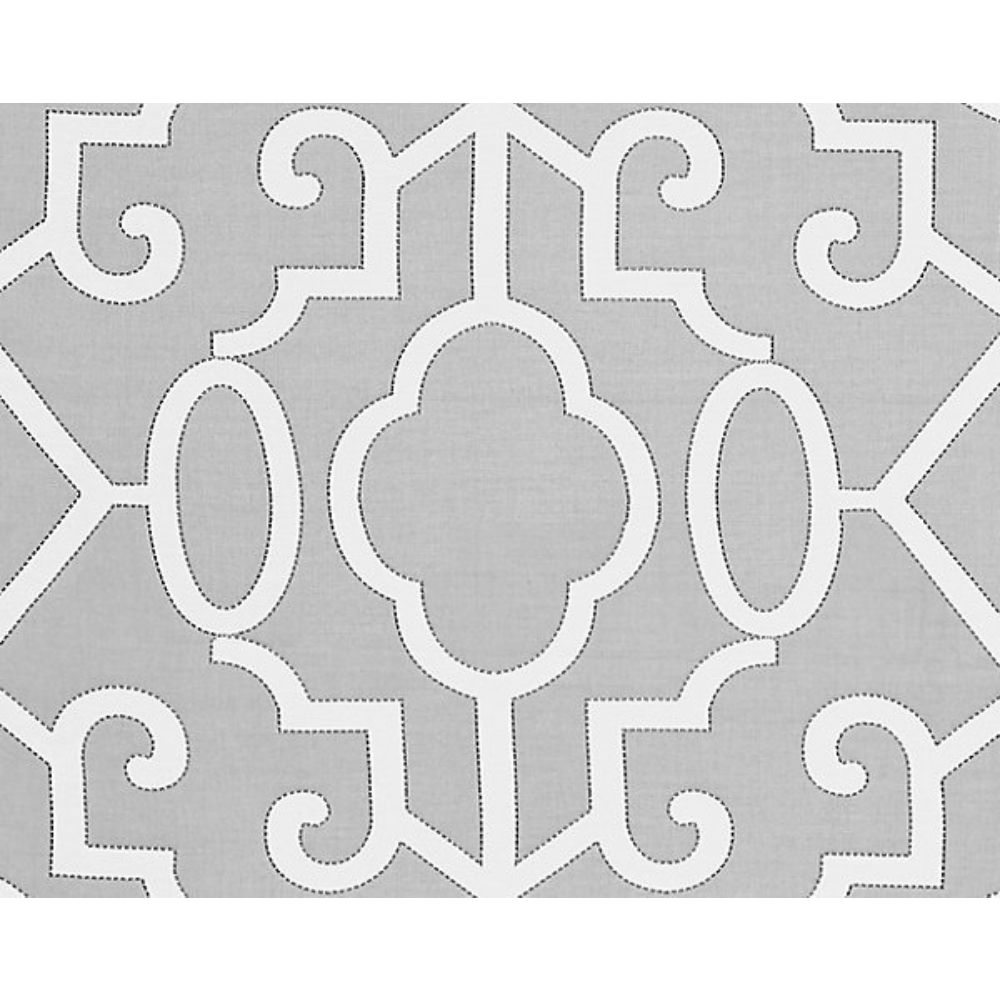 Scalamandre SC 0006WP88356 Oriana Ming Fretwork Wallcovering in Silver