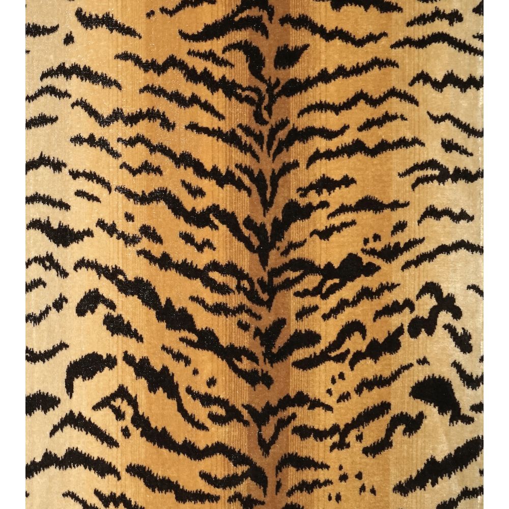Scalamandre SC 000726167MMA Tigre Fabric in Ivory, Gold & Black