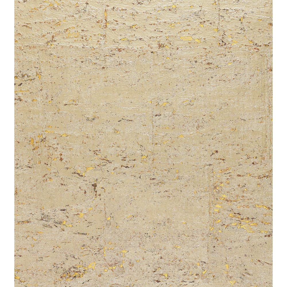 Scalamandre SC 0007WP88336 Metal Cork Wallcovering in White Gold