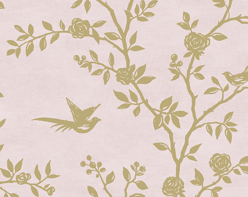 Scalamandre SC 1201SILH Silhouette Wallpaper in Old Rose