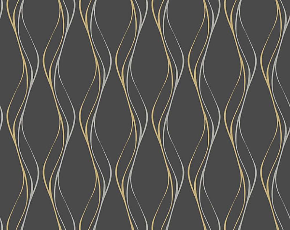 Scalamandre SC 1400MUSE Muse Wallpaper in Noir