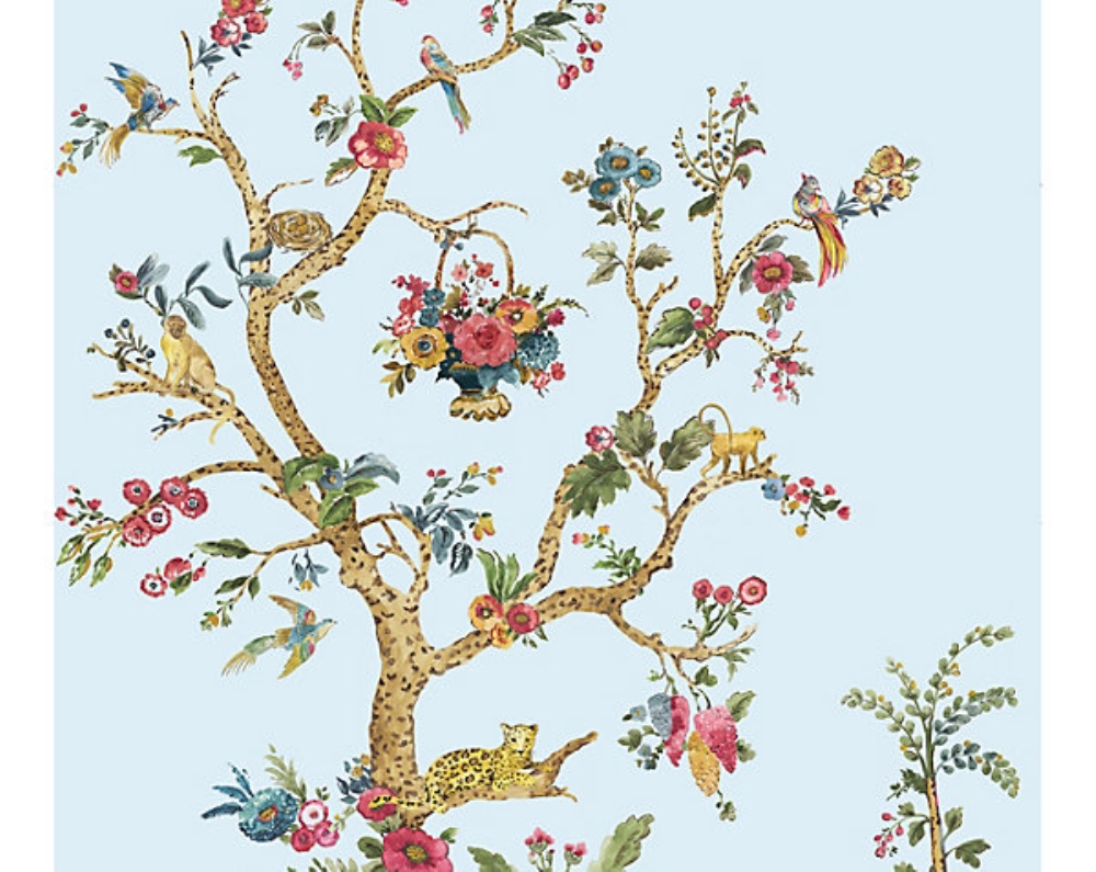 Scalamandre SC 1708ANTH Anthology Tree Of Life - Mural Wallpaper in Dawn