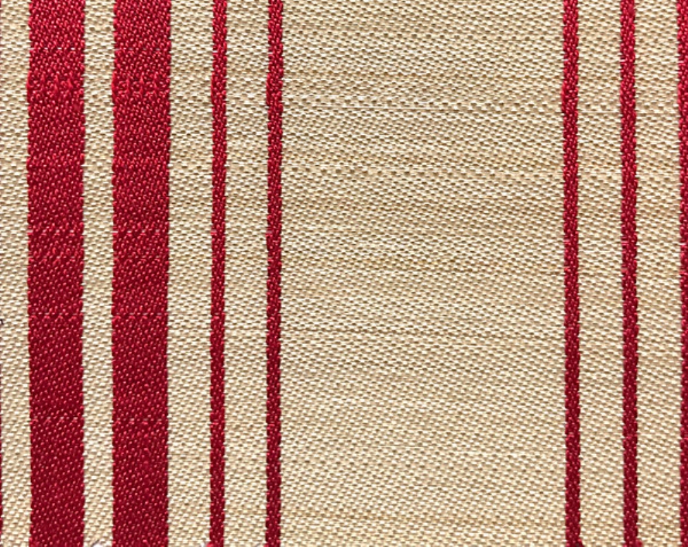 Scalamandre SK 0071B100 Ardennais Silk Horsehair Fabric in Red / Beige
