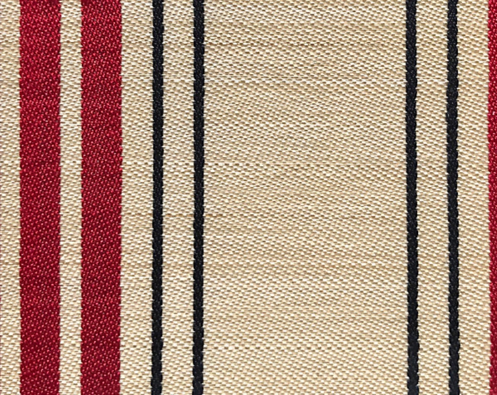 Scalamandre SK 0072B100 Ardennais Silk Horsehair Fabric in Beige / Red / Black