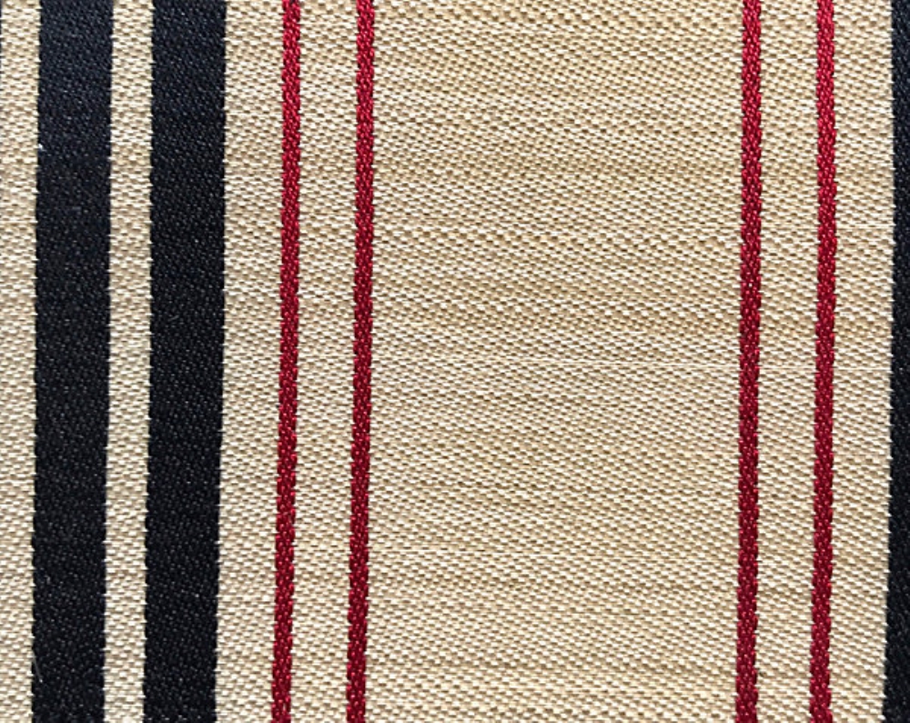 Scalamandre SK 0074B100 Ardennais Silk Horsehair Fabric in Beige / Black / Red