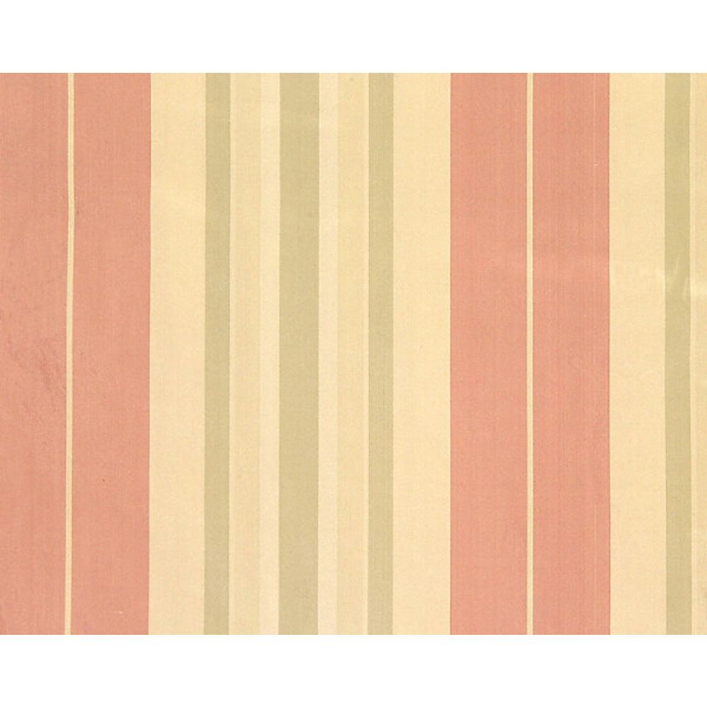 Scalamandre TT 00010016 Deanna Stripe Fabric in Rose/Green
