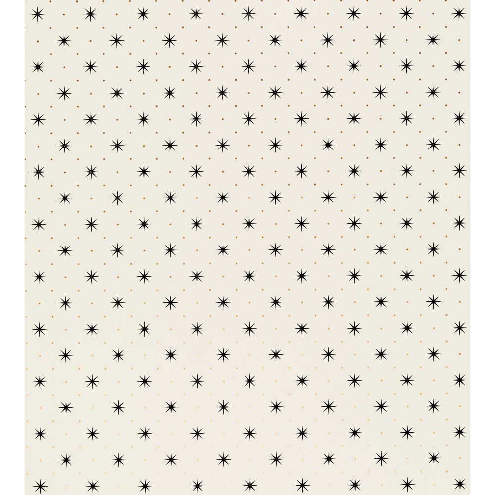 Scalamandre WHN000EP1003 Trixie Wallcovering in Black/gold On White