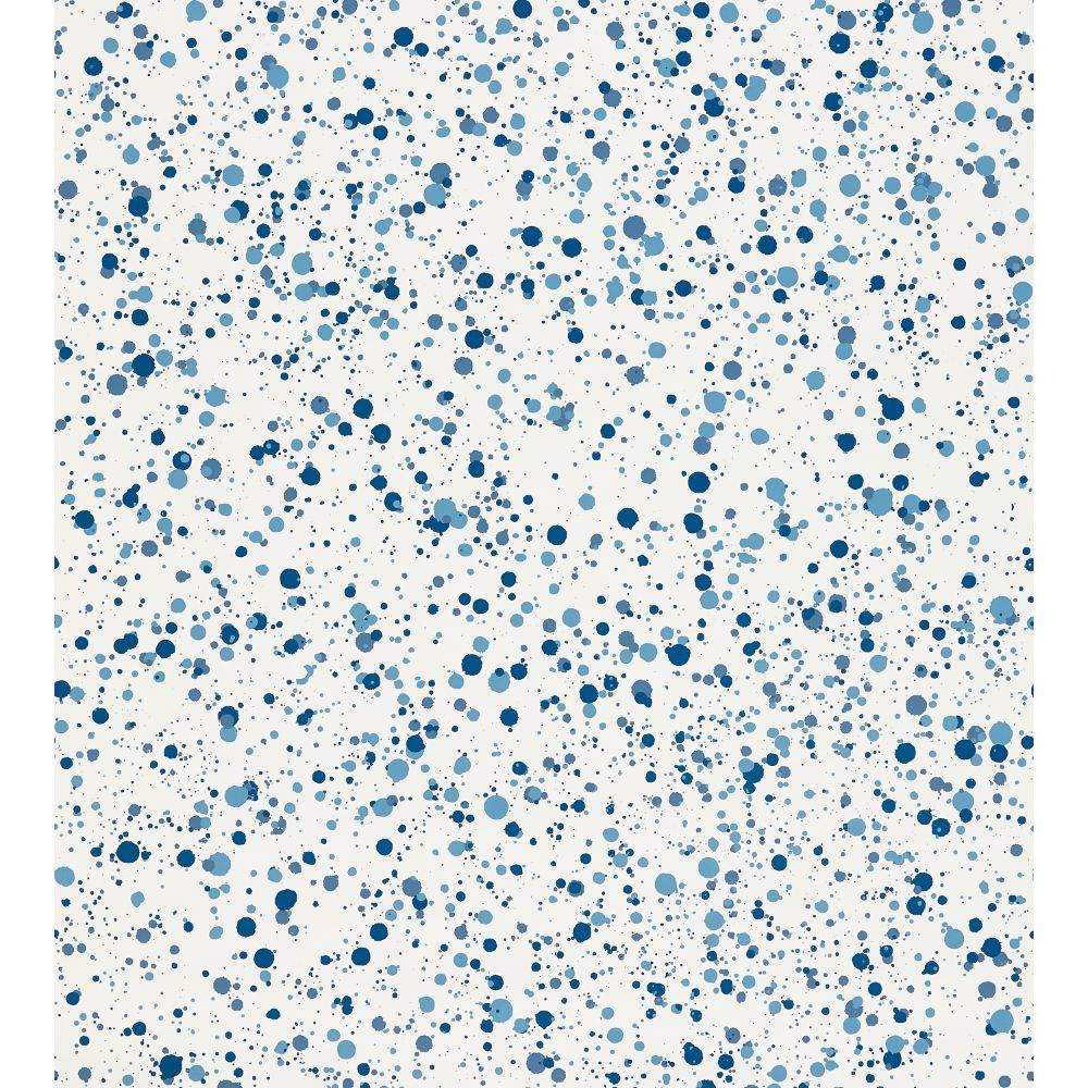 Scalamandre WHN000NP0153 Spatter Wallcovering in Navy On White