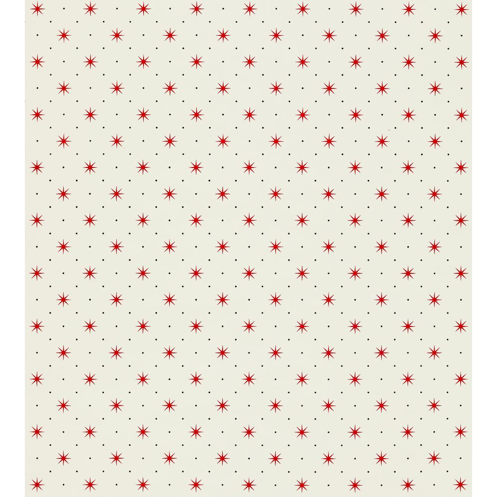 Scalamandre WHN000RP1003 Trixie Wallcovering in Red & Black On White