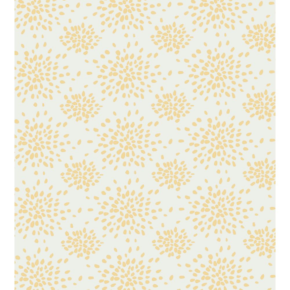 Scalamandre WHN000YP1020 Fireworks Wallcovering in Yellow On White