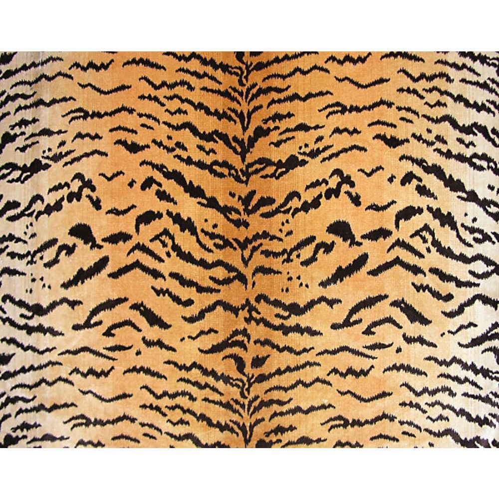 Scalamandre YS 00010691 Tiger Fabric in Brown On Gold