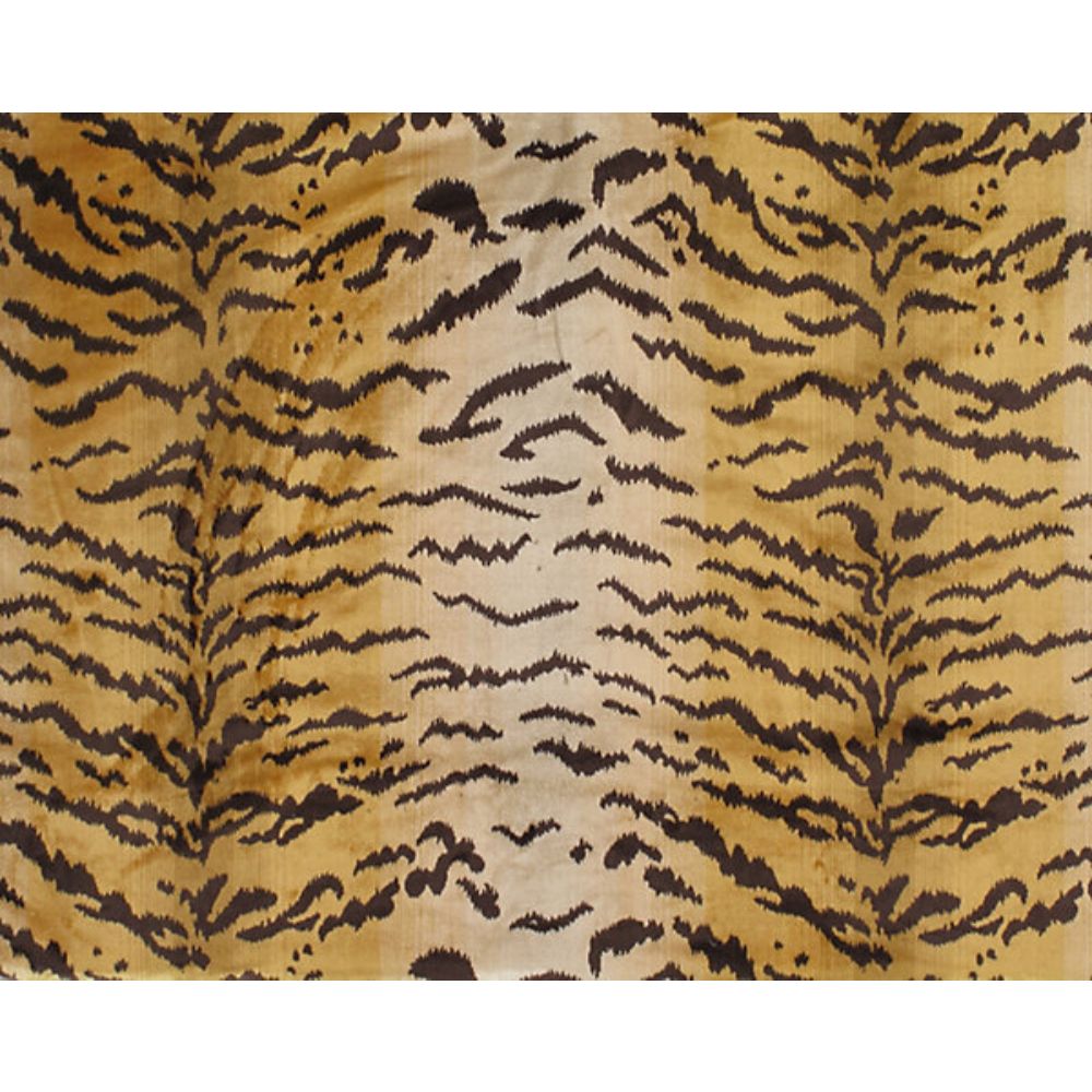 Scalamandre YS 0001TIGE Tiger Piccolo Fabric in Brown/Gold