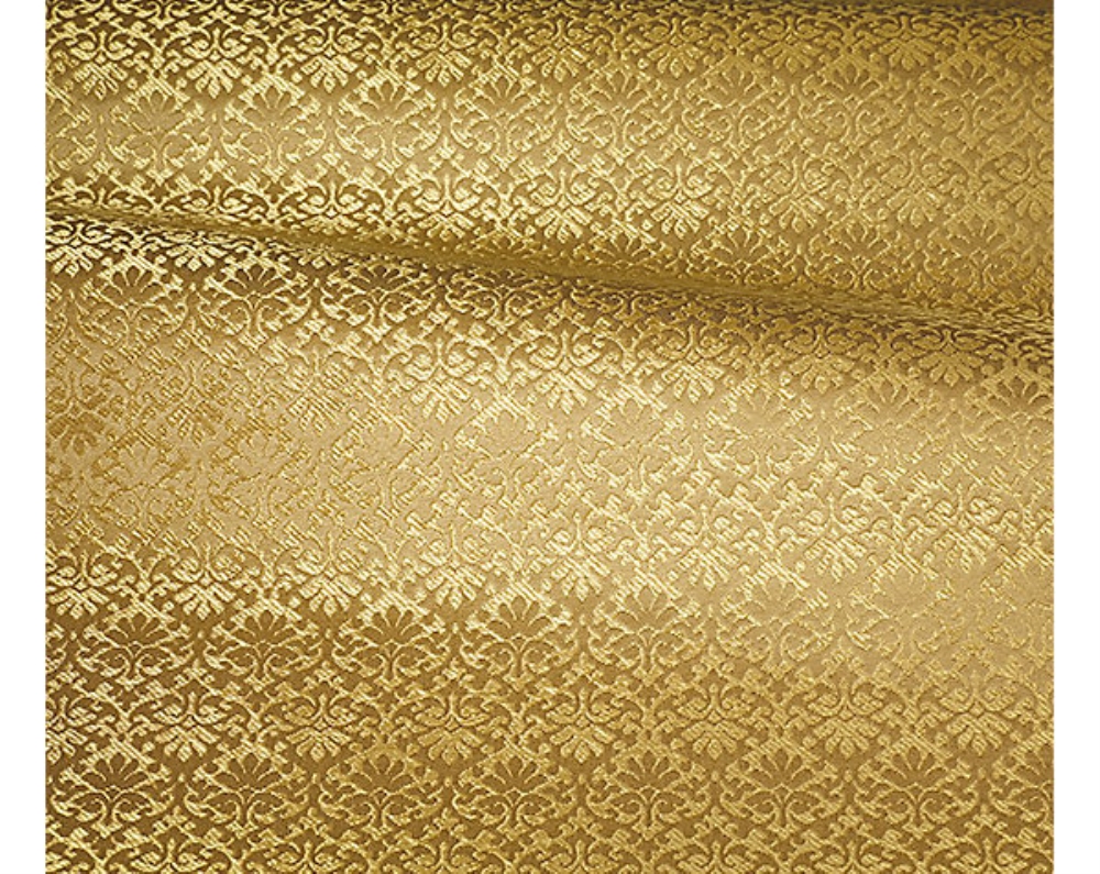 Scalamandre ZA 1789CALO Carlos Small Damask Fabric in Gold