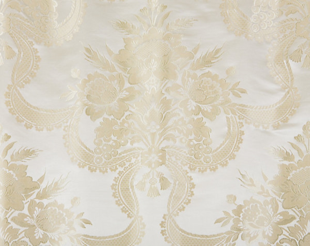 Scalamandre ZA 2154RNAS Reale Nastri Fabric in Silk Cream