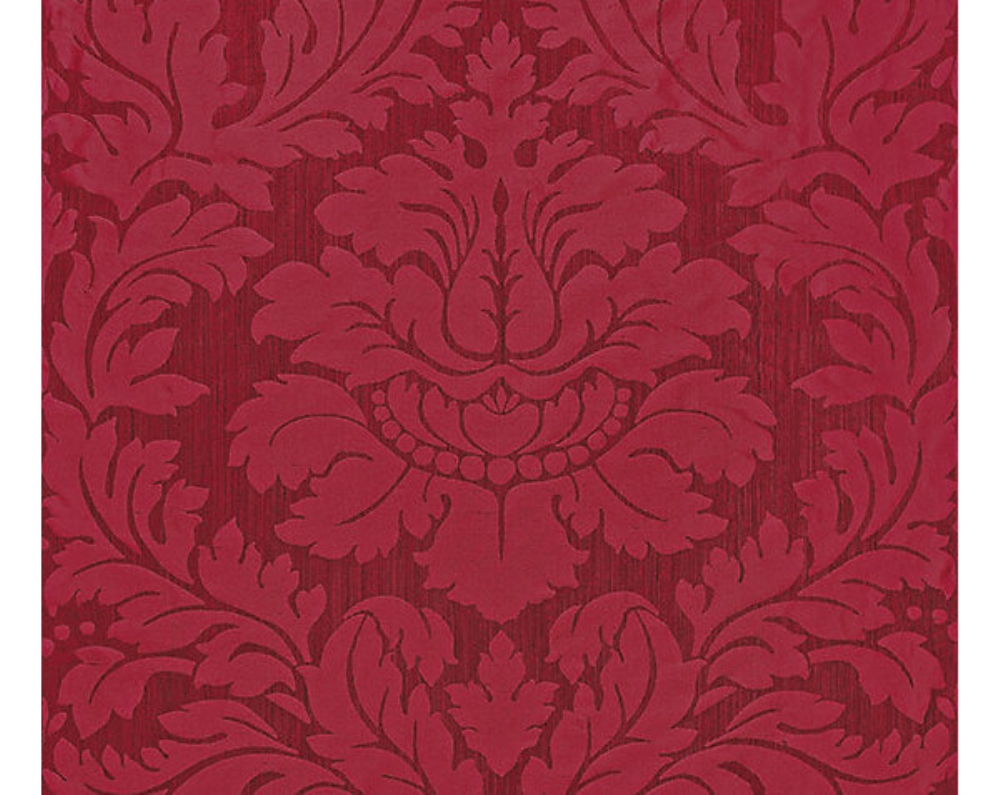 Scalamandre ZA 2166REGI Villa Regina Damask Fabric in Scarlet