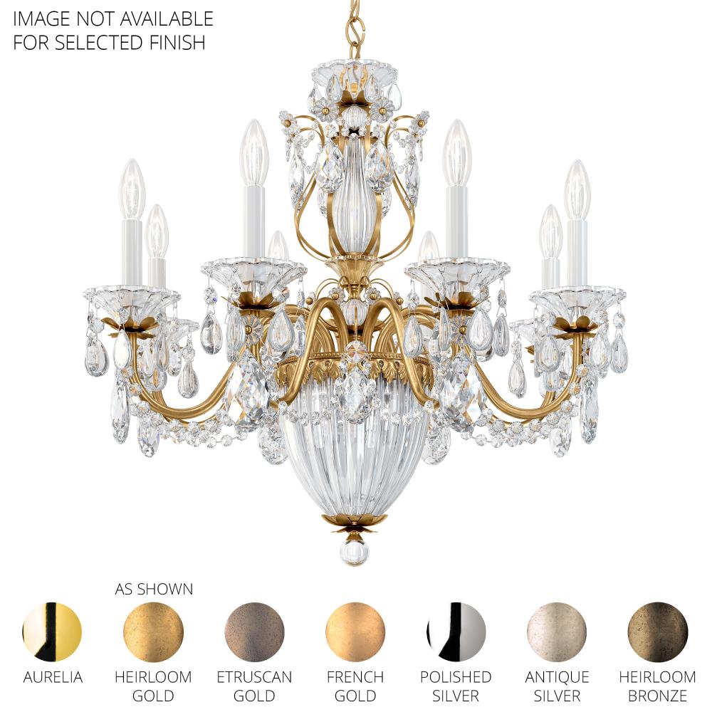 Schonbek 1238N-211R Bagatelle 8 Light 26.5in x 24.5in Chandelier in Gold with Clear Radiance Crystals