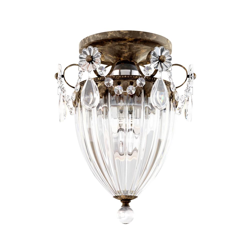 Schonbek 1239-76R Bagatelle 1 Light 9.5in x 8in Semi-Flush Mount in Heirloom Bronze with Clear Radiance Crystals