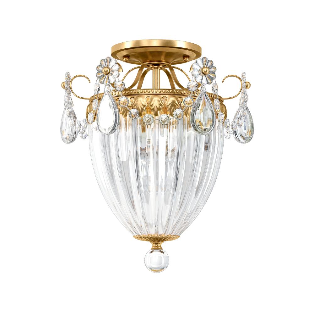 Schonbek 1242-22R Bagatelle 1 Light 12.5in x 10in Semi-Flush Mount in Heirloom Gold with Clear Radiance Crystals