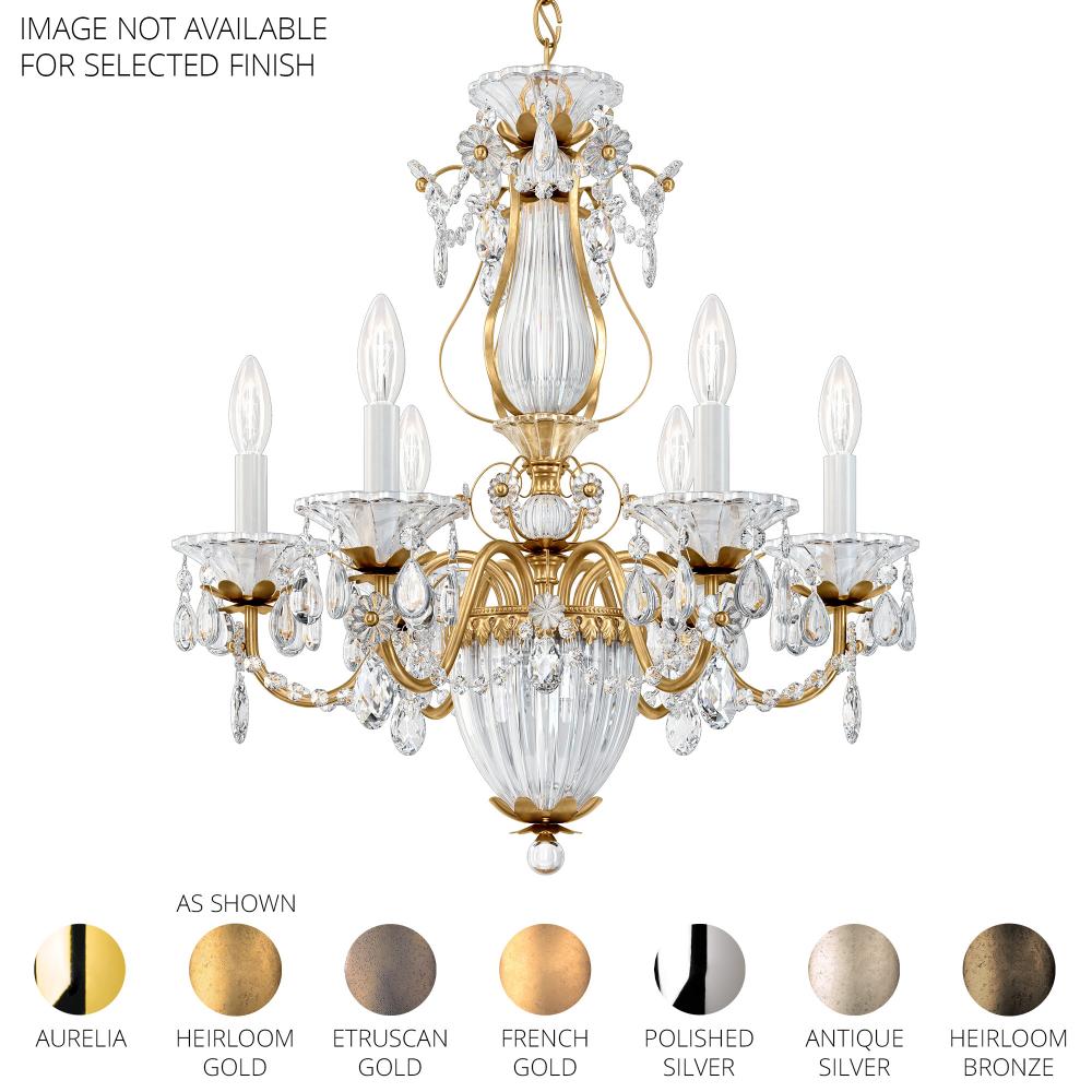 Schonbek 1246-211R Bagatelle 6 Light 21in x 22.5in Chandelier in Gold with Clear Radiance Crystals