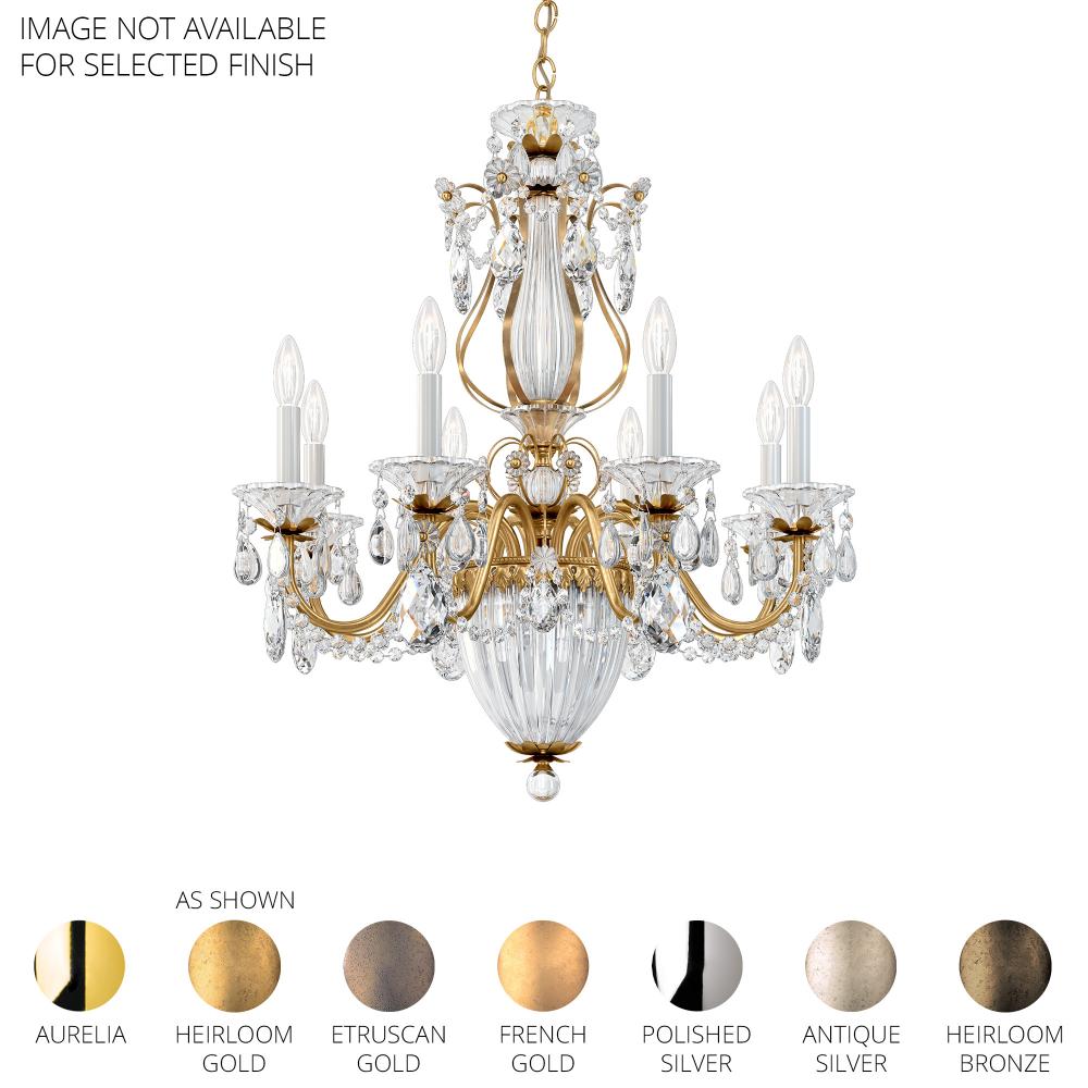 Schonbek 1248-211R Bagatelle 8 Light 26.5in x 29in Chandelier in Gold with Clear Radiance Crystals