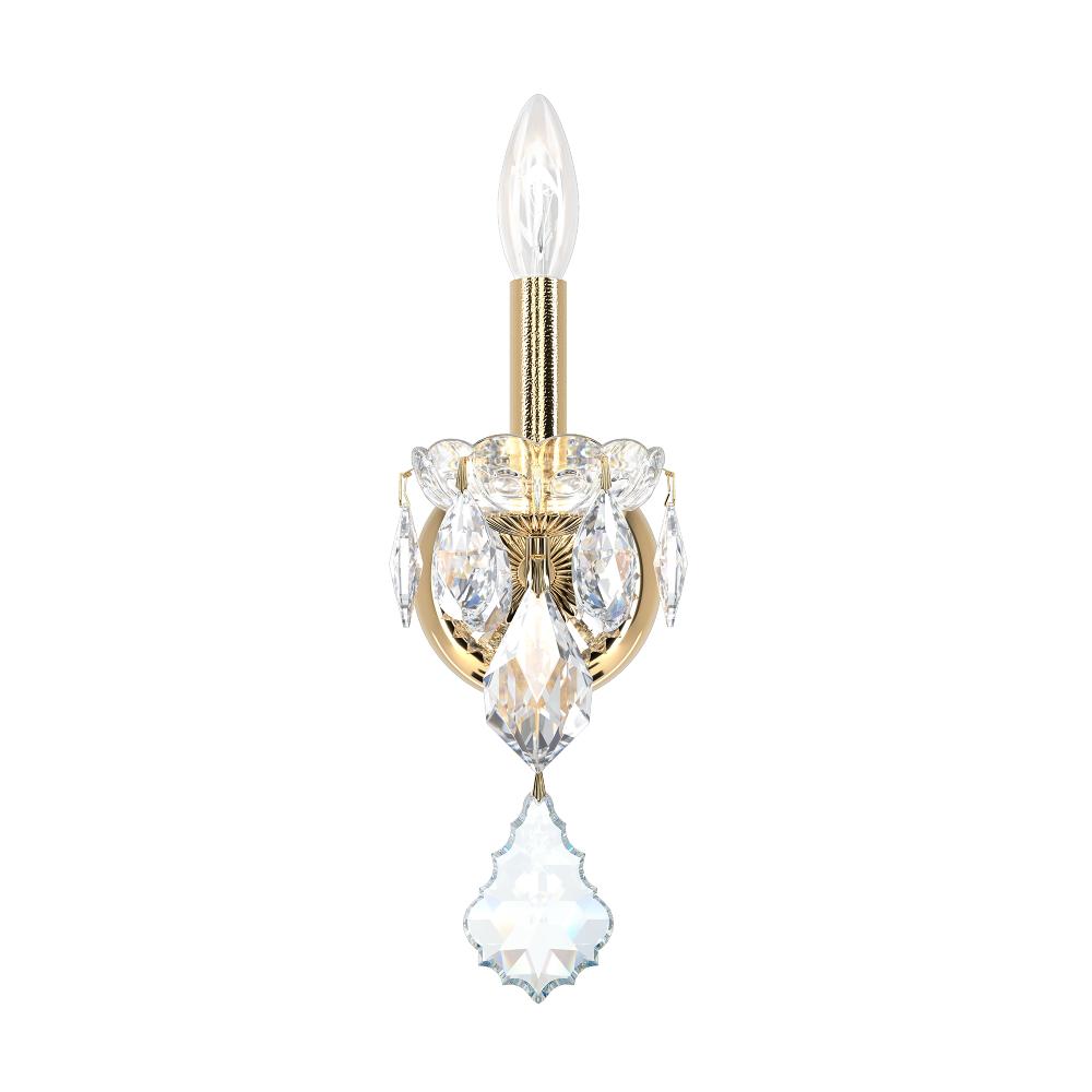 Schonbek 1701-211 Century 1 Light Wall Sconce in Gold with Clear Heritage Handcut Crystals