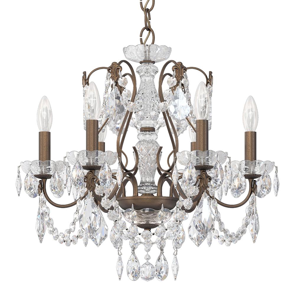 Schonbek 1705-23 Century 6 Light 21in x 20in Chandelier in Etruscan Gold with Clear Heritage Handcut Crystals