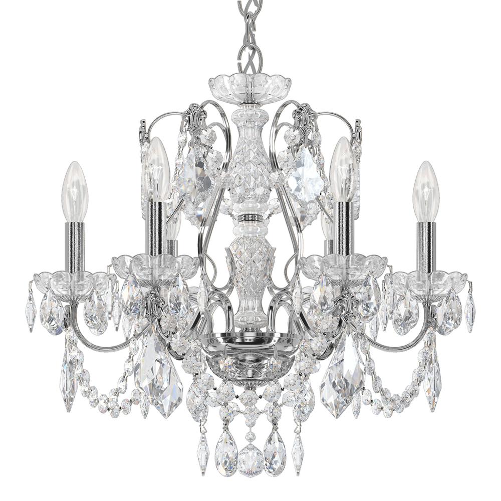 Schonbek 1705-40 Century 6 Light 21in x 20in Chandelier in Silver with Clear Heritage Handcut Crystals
