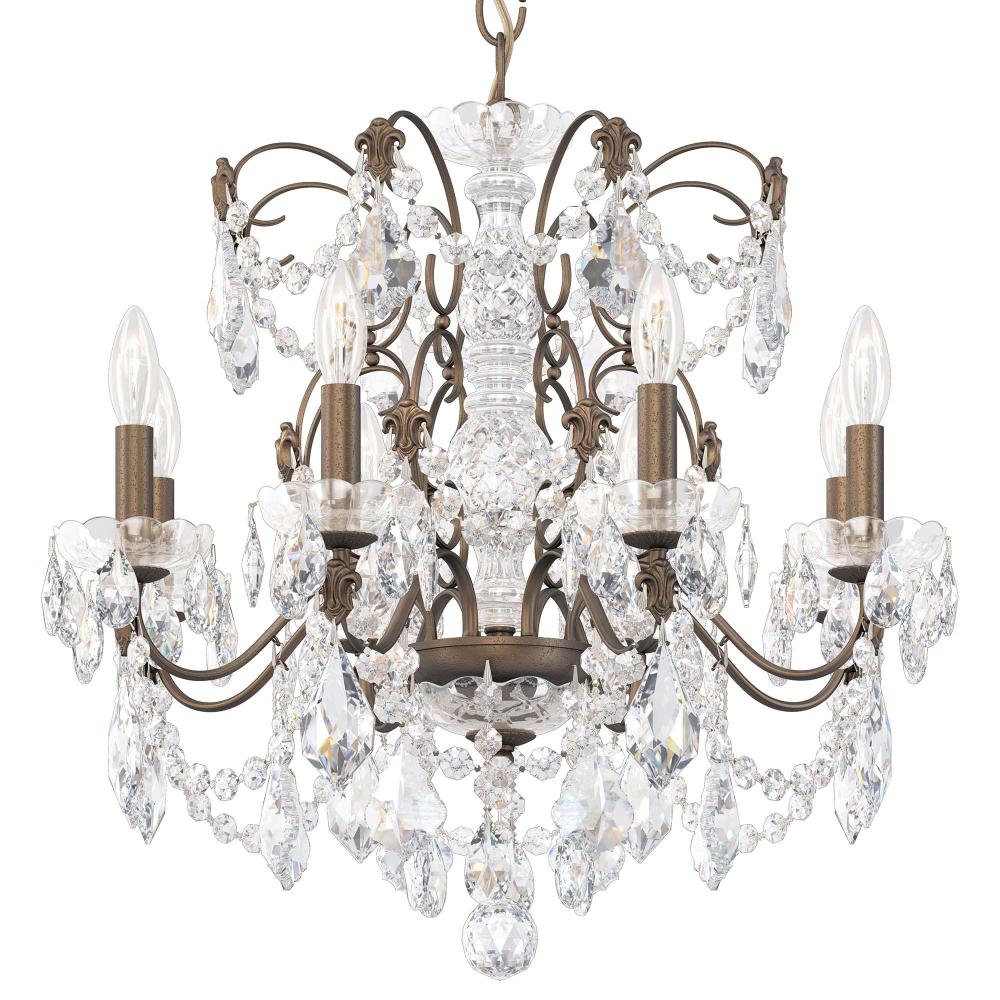 Schonbek 1707-23 Century 8 Light 24in x 21.5in Chandelier in Etruscan Gold with Clear Heritage Handcut Crystals