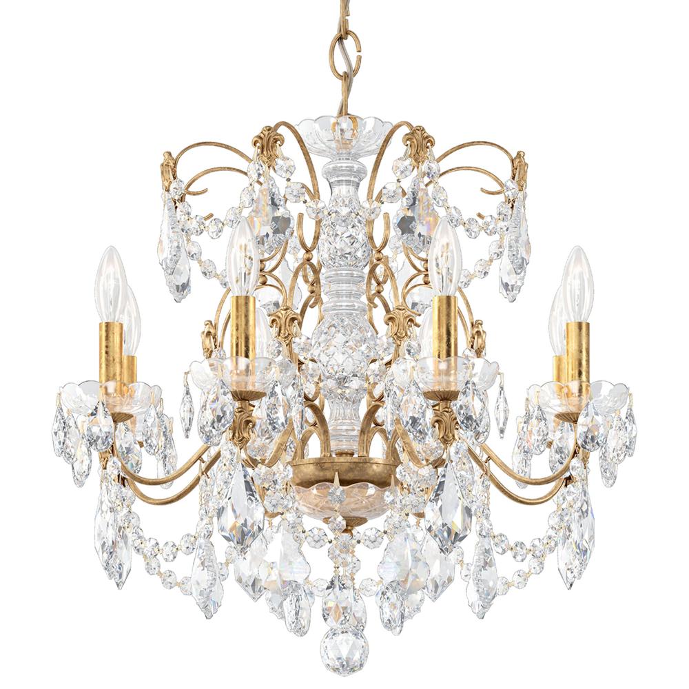 Schonbek 1707-26 Century 8 Light 24in x 21.5in Chandelier in French Gold with Clear Heritage Handcut Crystals