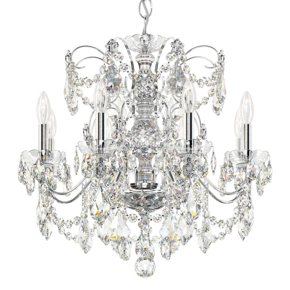 Schonbek 1707-40 Century 8 Light 24in x 21.5in Chandelier in Silver with Clear Heritage Handcut Crystals