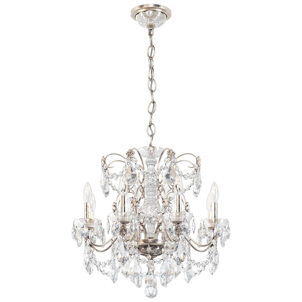 Schonbek 1707-48 Century 8 Light 24in x 21.5in Chandelier in Antique Silver with Clear Heritage Handcut Crystals