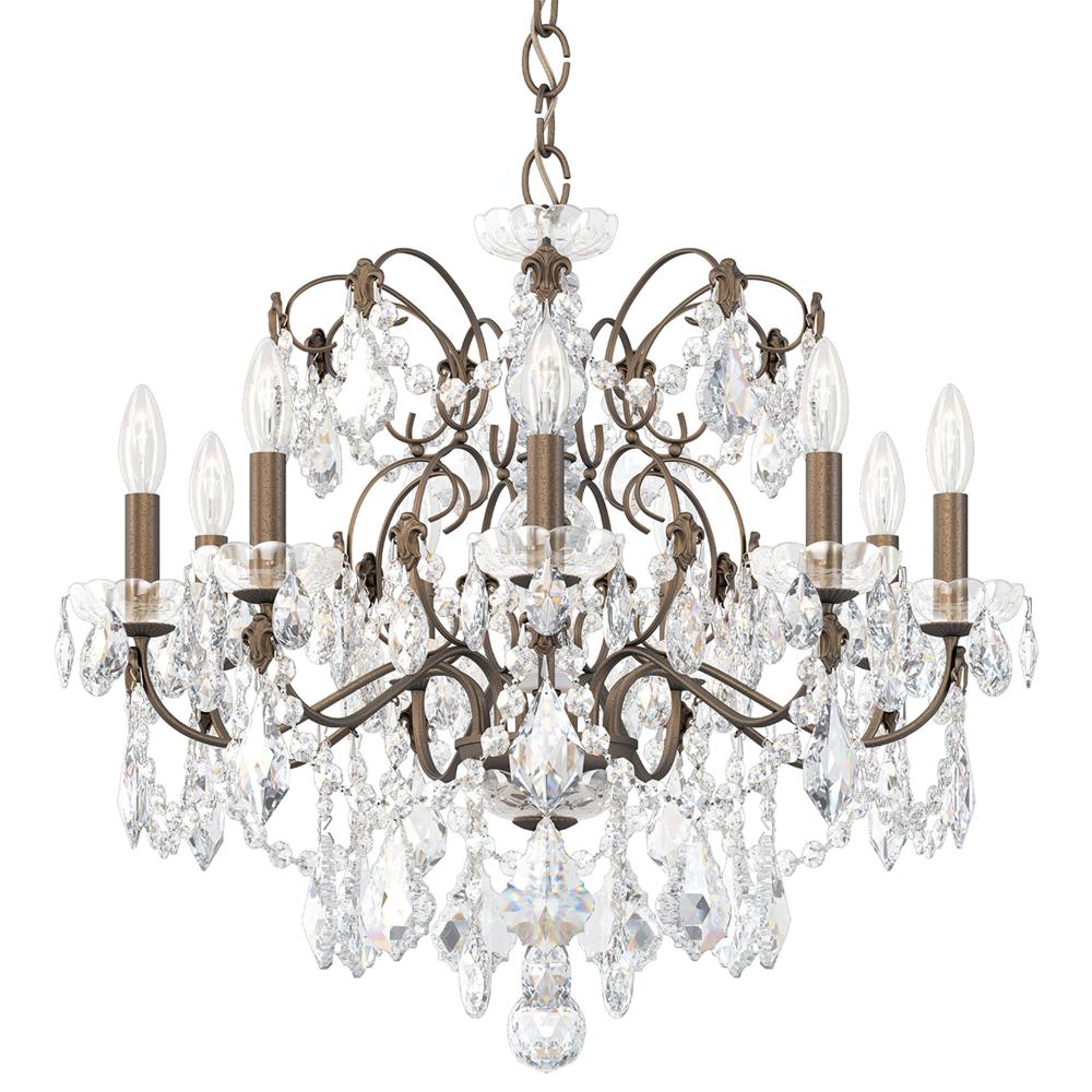 Schonbek 1709-23 Century 9 Light 26in x 22in Chandelier in Etruscan Gold with Clear Heritage Handcut Crystals