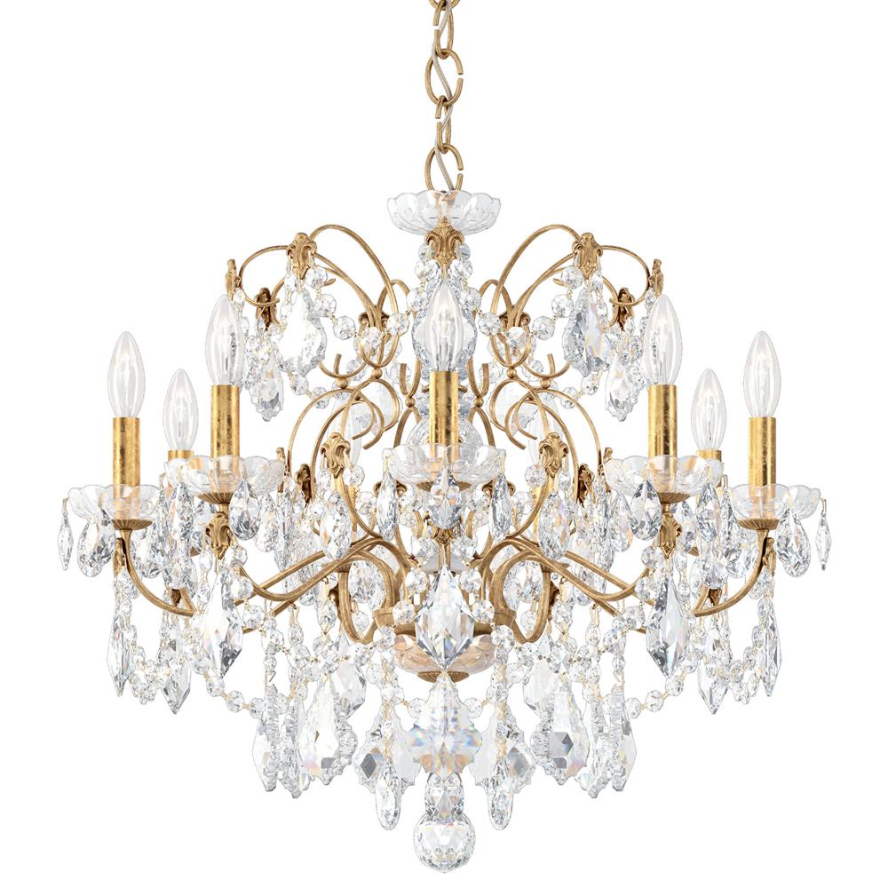 Schonbek 1709-26 Century 9 Light 26in x 22in Chandelier in French Gold with Clear Heritage Handcut Crystals