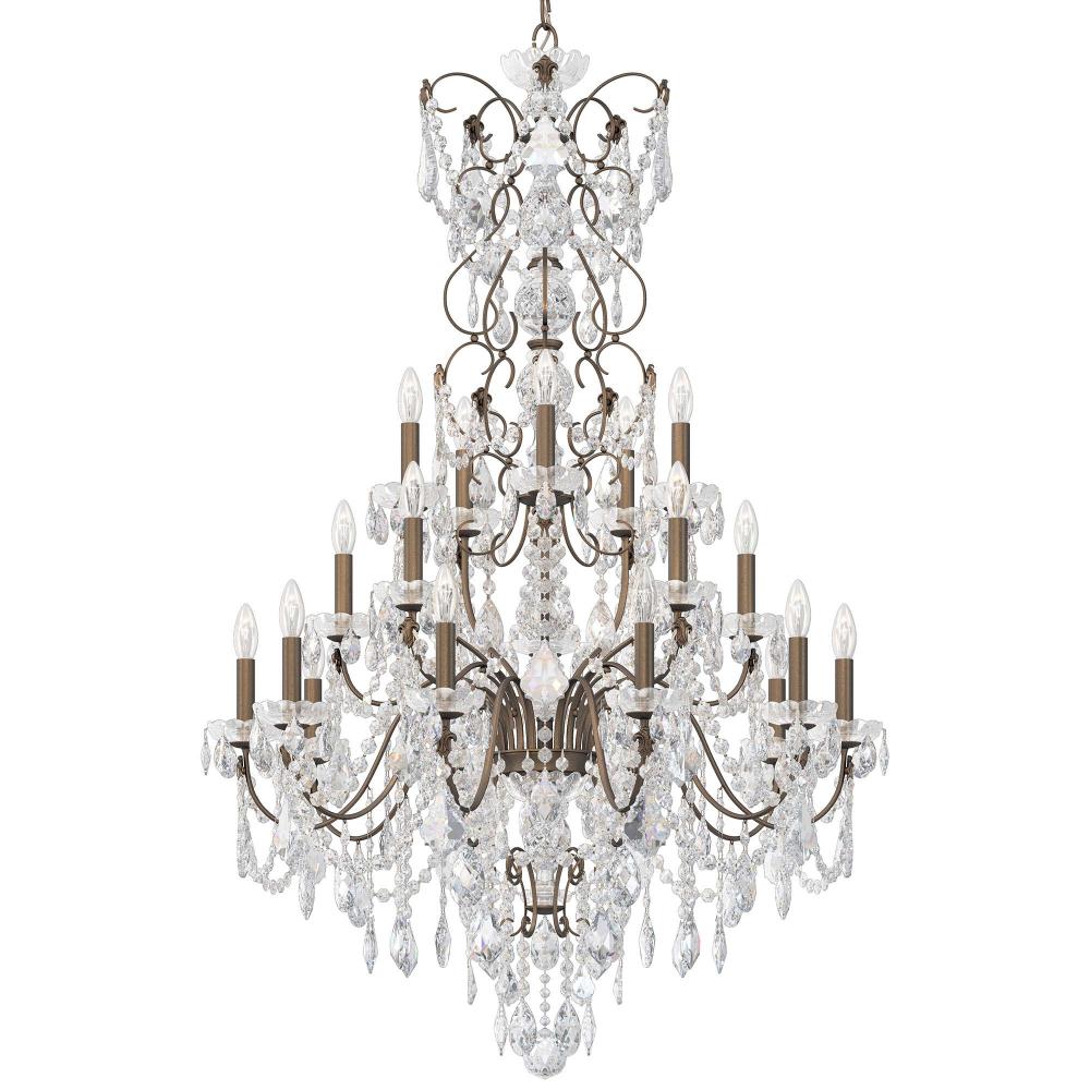 Schonbek 1716-23 Century 20 Light 37in x 54.5in Chandelier in Etruscan Gold with Clear Heritage Handcut Crystals