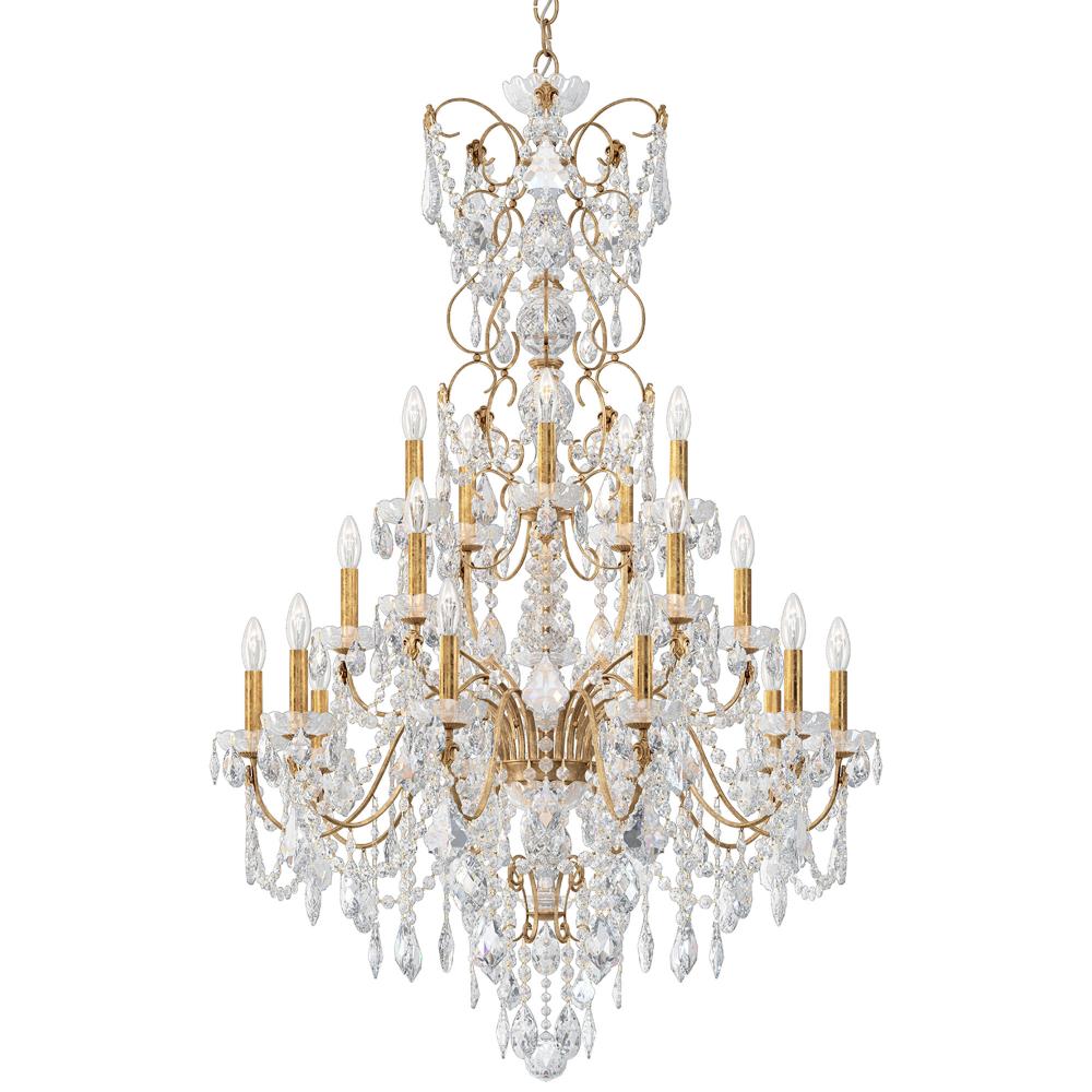 Schonbek 1716-26 Century 20 Light 37in x 54.5in Chandelier in French Gold with Clear Heritage Handcut Crystals