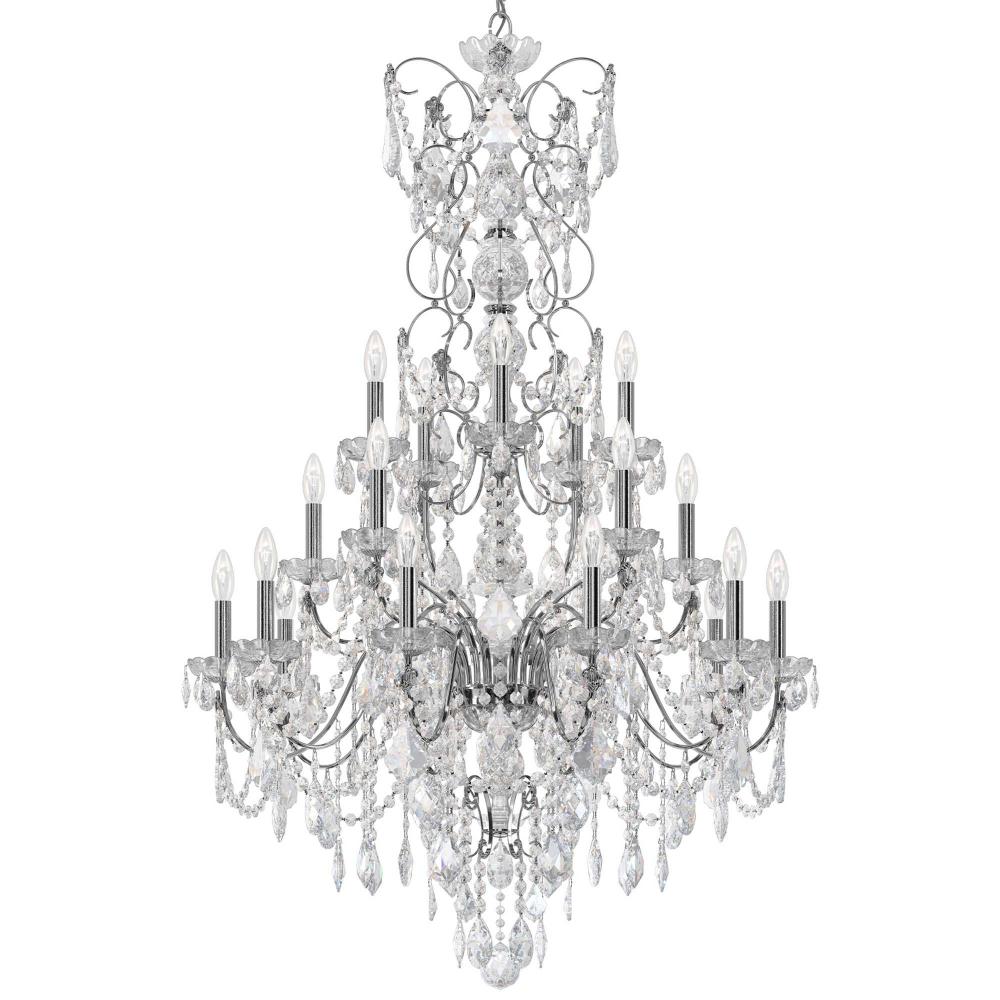 Schonbek 1716-40 Century 20 Light 37in x 54.5in Chandelier in Silver with Clear Heritage Handcut Crystals