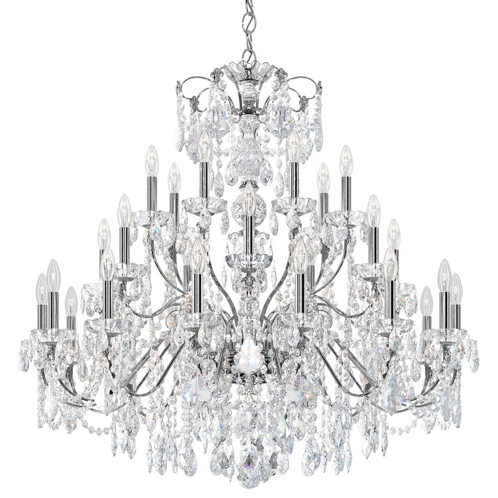 Schonbek 1718-40 Century 28 Light 42.5in x 41in Chandelier in Silver with Clear Heritage Handcut Crystals
