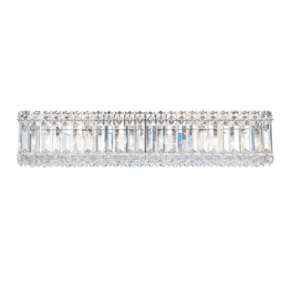 Schonbek 2224O Quantum 6 Light 24in x 5in Bath Vanity & Wall Light in Polished Stainless Steel with Clear Optic Crystals