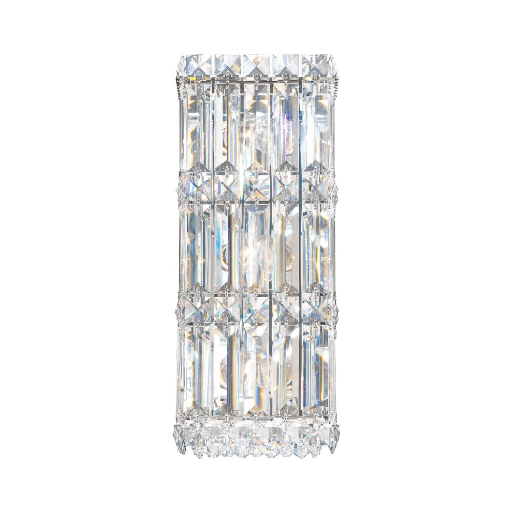 Schonbek 2236O Quantum 3 Light 5.5in x 13in Wall Sconce in Polished Stainless Steel with Clear Optic Crystals