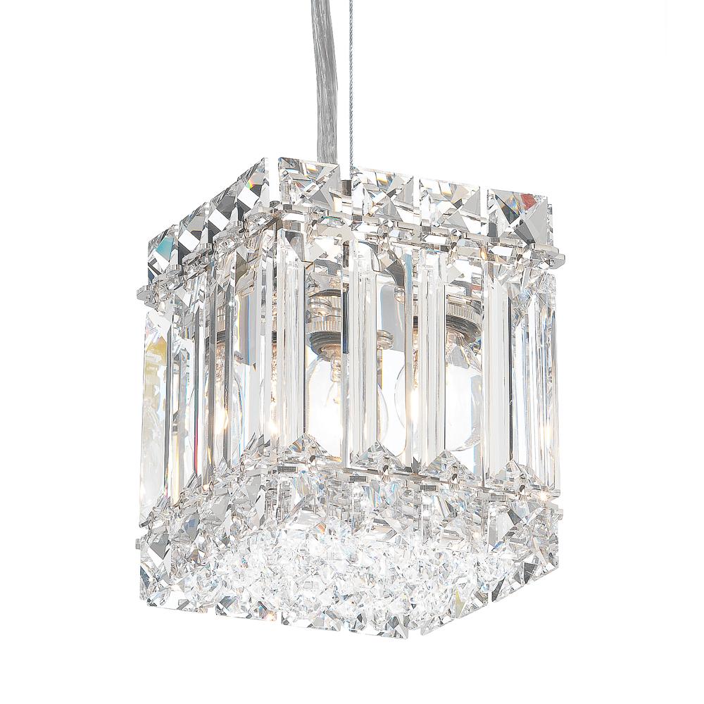 Schonbek 2245O Quantum 2 Light 4in x 5in Pendant in Polished Stainless Steel with Clear Optic Crystals