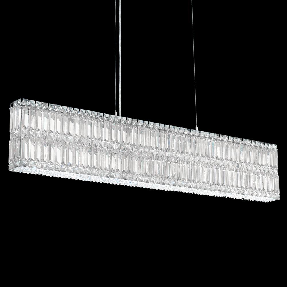 Schonbek 2267O Quantum 17 Light 47in x 9in Pendant in Polished Stainless Steel with Clear Optic Crystals