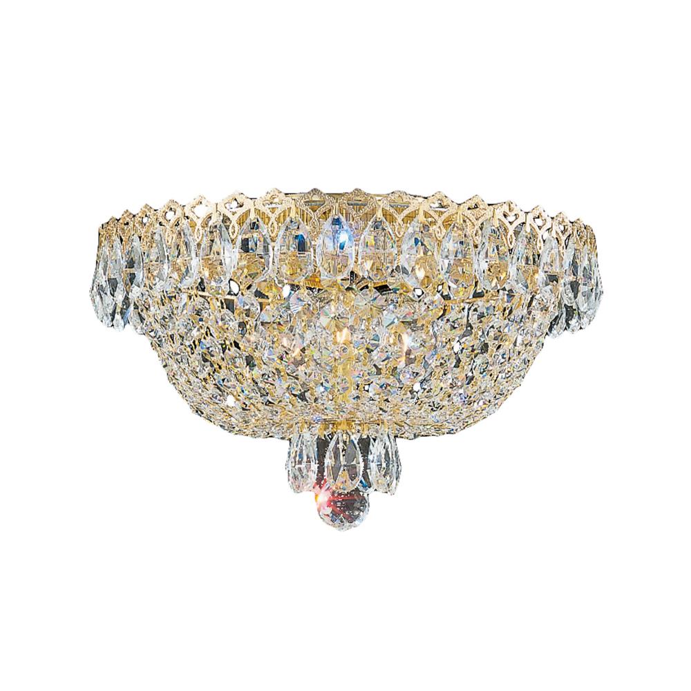 Schonbek 2616-40O Camelot 3 Light 11in x 7in Flush Mount in Silver with Clear Optic Crystals
