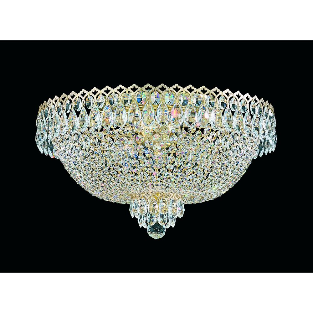 Schonbek 2618-211O Camelot 6 Light 19.5in x 11in Flush Mount in Polished Gold with Clear Optic Crystals