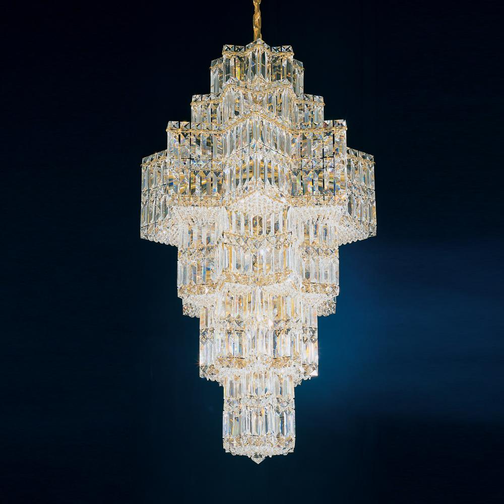 Schonbek 2725-211O Equinoxe 35 Light 22.5in x 41.5in Pendant in Polished Gold with Clear Optic Crystals