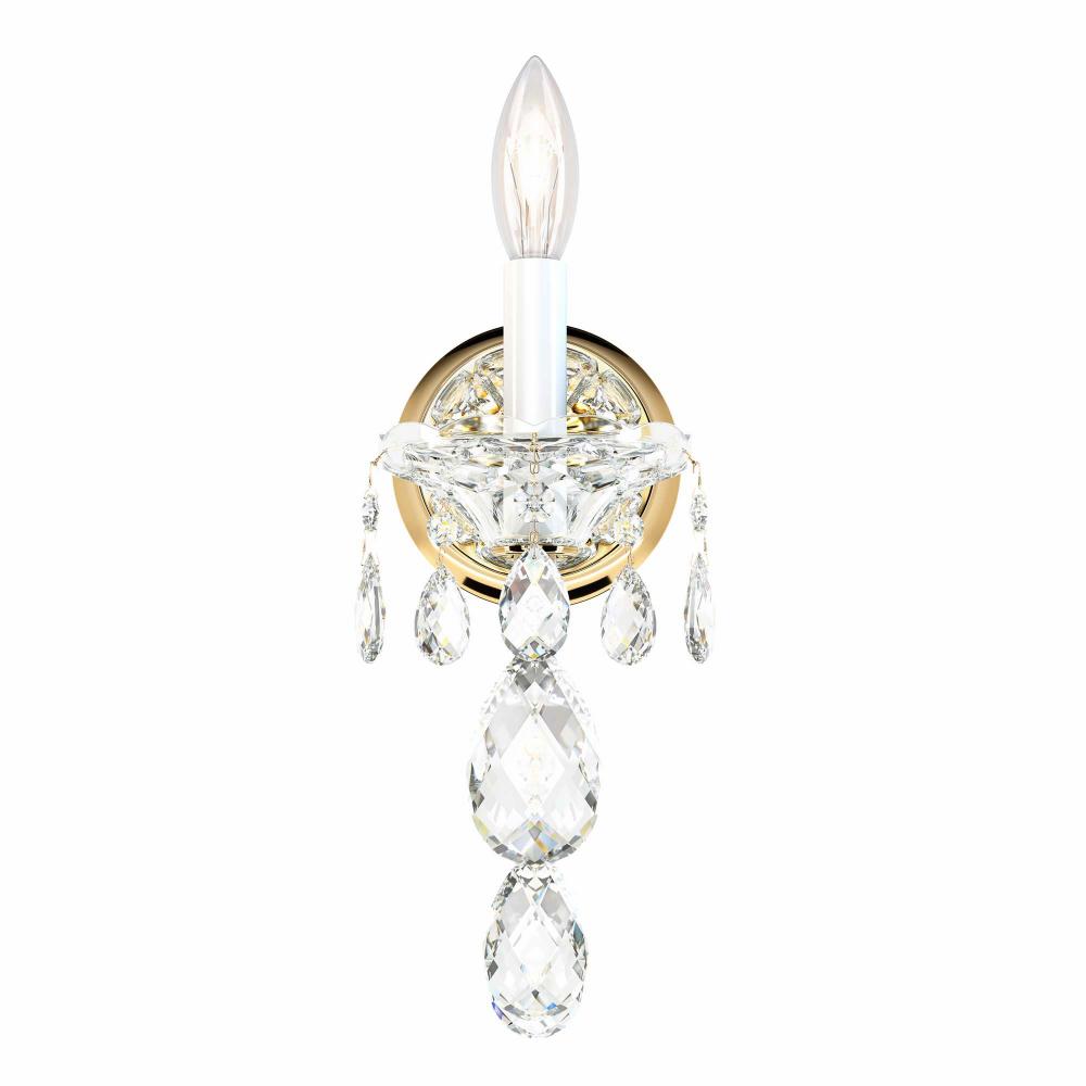 Schonbek 2990-211H Sterling 1 Light Wall Sconce in Gold with Clear Heritage Handcut Crystals