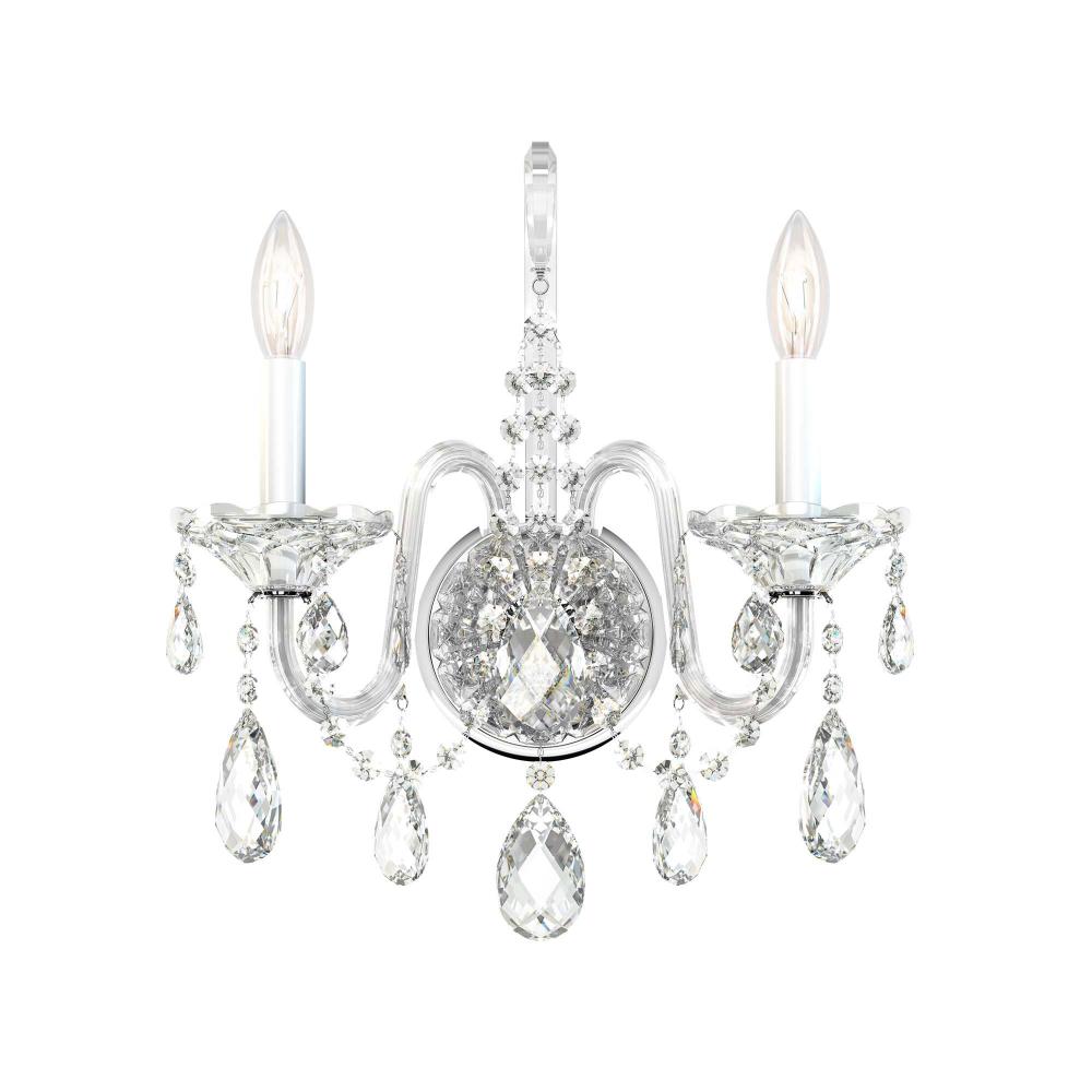 Schonbek 2991-40R Sterling 2 Light Wall Sconce in Silver with Clear Radiance Crystals