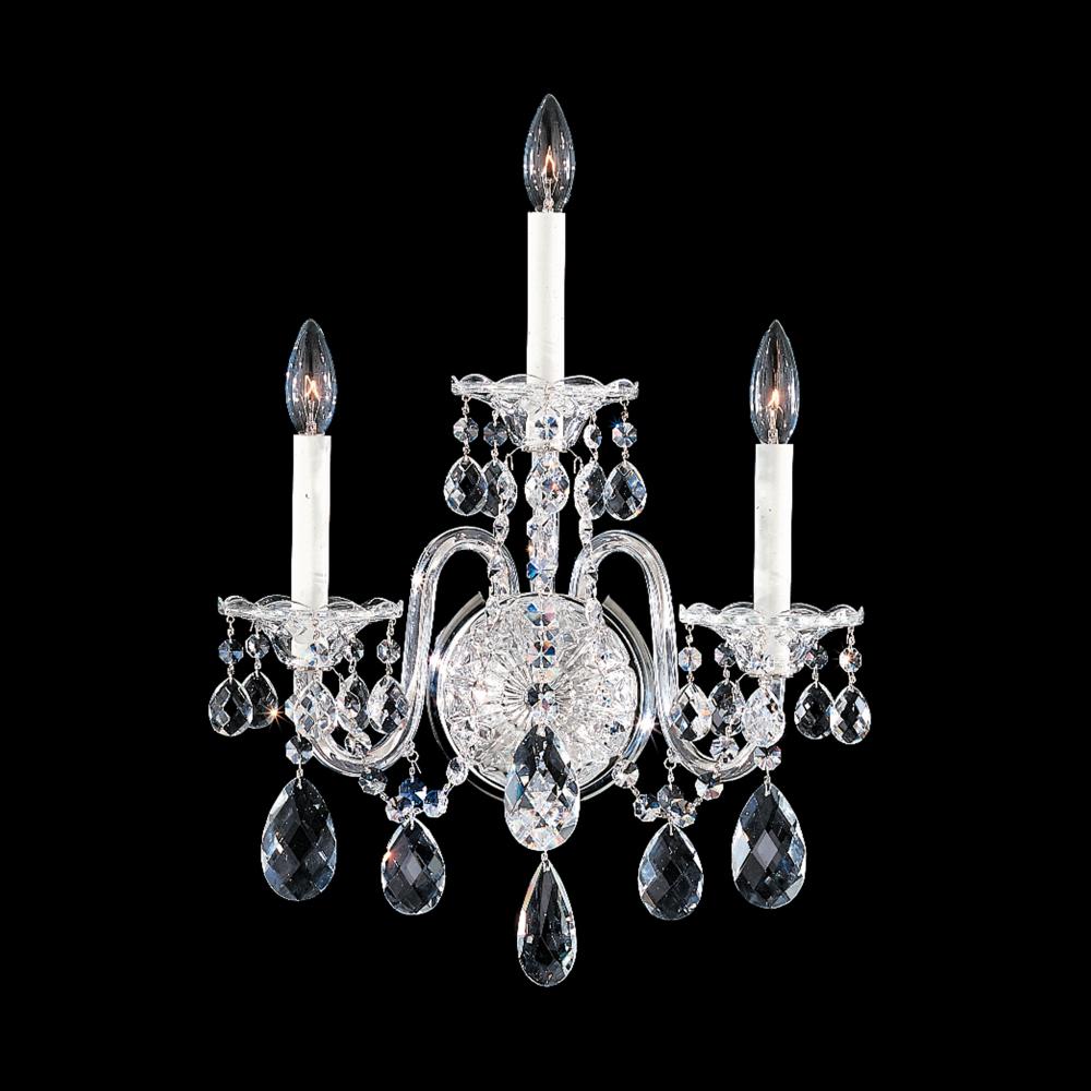 Schonbek 2992-40R Sterling 3 Light Wall Sconce in Silver with Clear Radiance Crystals